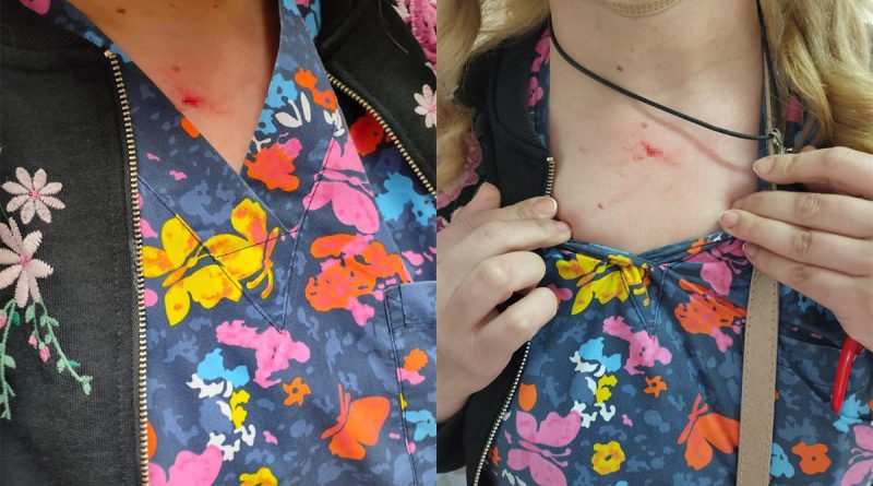 65 yaşındaki kadın sağlık çalışanını boğazından yaraladı