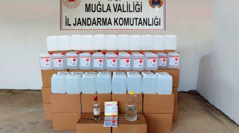 Bodrum’da 1080 litre etil alkol ele geçirildi