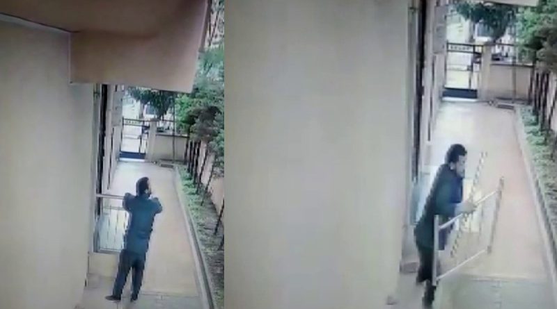 Kartal'da bir hırsız, apartman girişindeki demir korkulukları parçalayarak çaldı