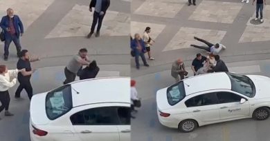 Kendisine yol vermeyen sürücüyü tek yumrukta yere serdi