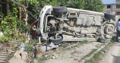 Kontrolden çıkan otomobil evin bahçesine girdi