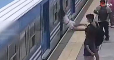 Trenin geçtiği sırada raylara düşen kadının olağanüstü kurtuluşu