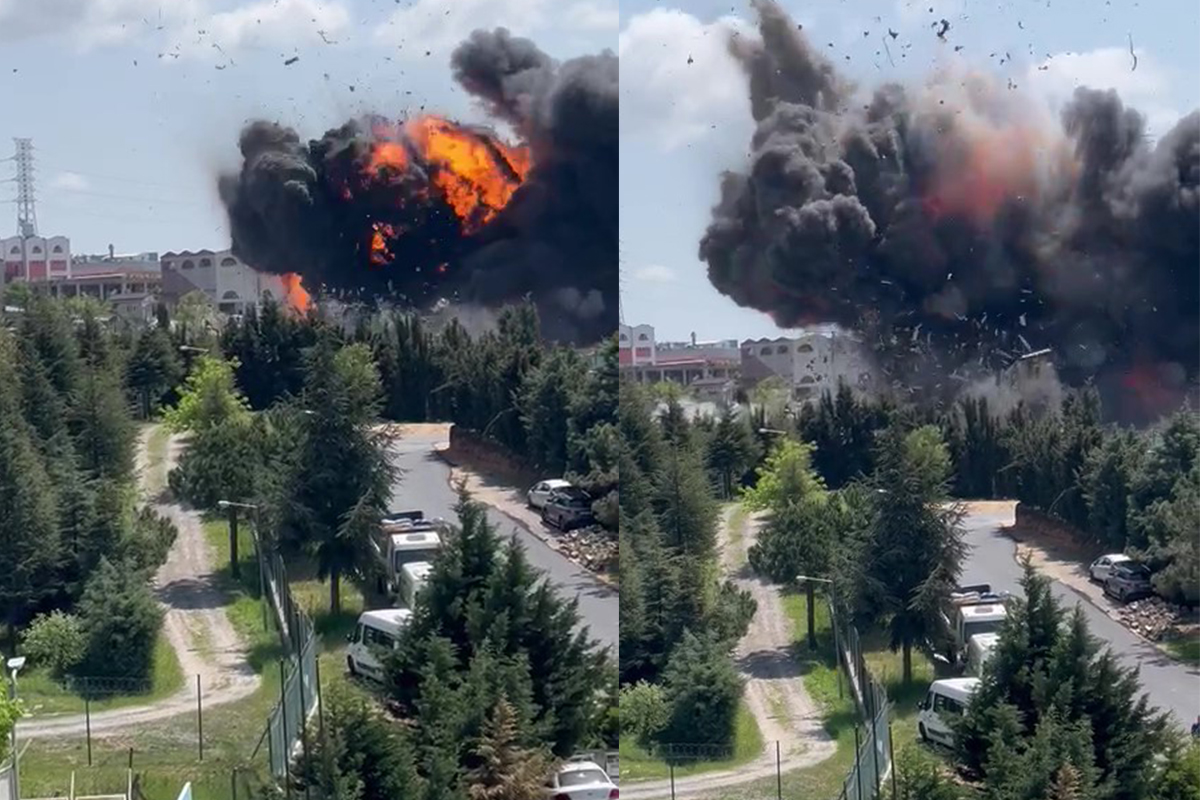 Tuzladaki fabrikada patlama anı kamerada