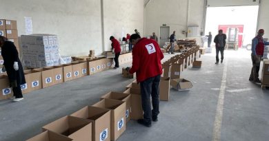 Ukraynalı mültecilere sağlık malzemesi yardımı