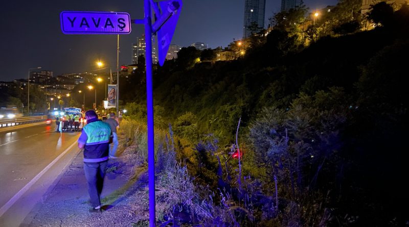 Beşiktaş’ta lüks araç şarampole uçtu: 2 yaralı