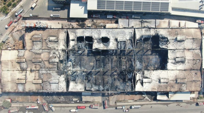 Bursa'daki yangın sonrası hurda haline dönen fabrika havadan görüntülendi