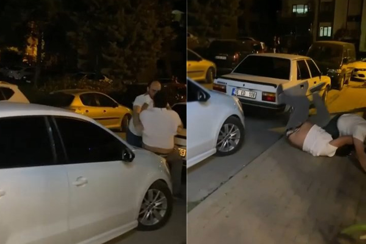 Dövülen kadını kurtardılar, döveni de yere yatırıp etkisiz hale getirdiler