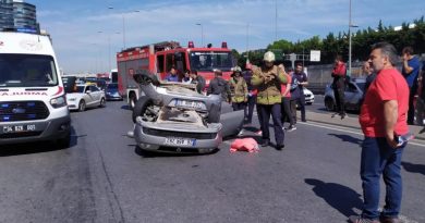 E-5 karayolunda feci kaza kamerada: 1'i hamile 3 yaralı