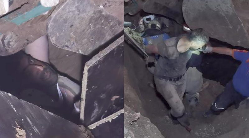 Göçük altında kalan işçi 8 saat sonunda kurtarıldı