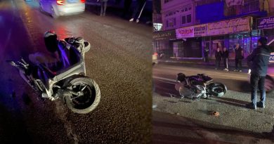 Kendisine çarpan otomobili kovaladı