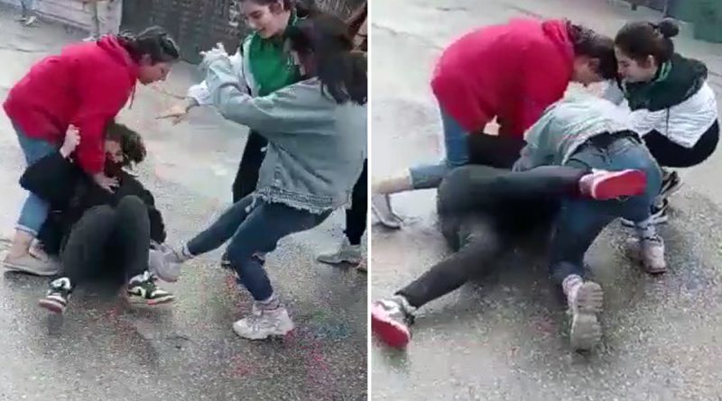 Kızların küfürlü tartışması saç baş kavgaya dönüştü