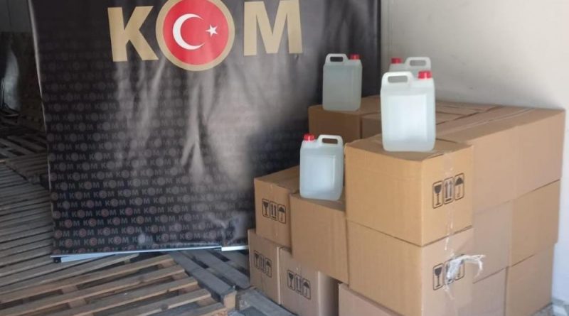 Lojistik deposunda 500 litre kaçak etil alkol ele geçirildi
