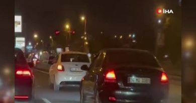 Makas atan trafik magandası kamerada