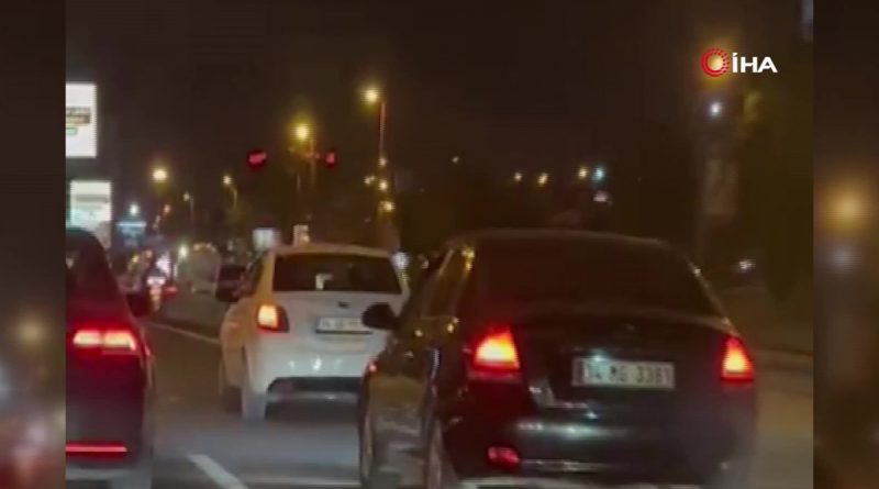 Makas atan trafik magandası kamerada