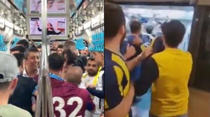 Marmaray’da Fenerbahçe ve Trabzonspor taraftarları arasında kavga çıktı
