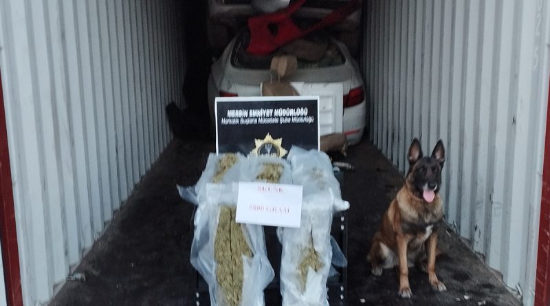 Mersin Limanı'nda 5 kilo 800 gram skunk ele geçirildi