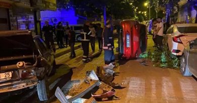 Otomobil önce ağaca, sonra park halindeki araca çarparak durabildi