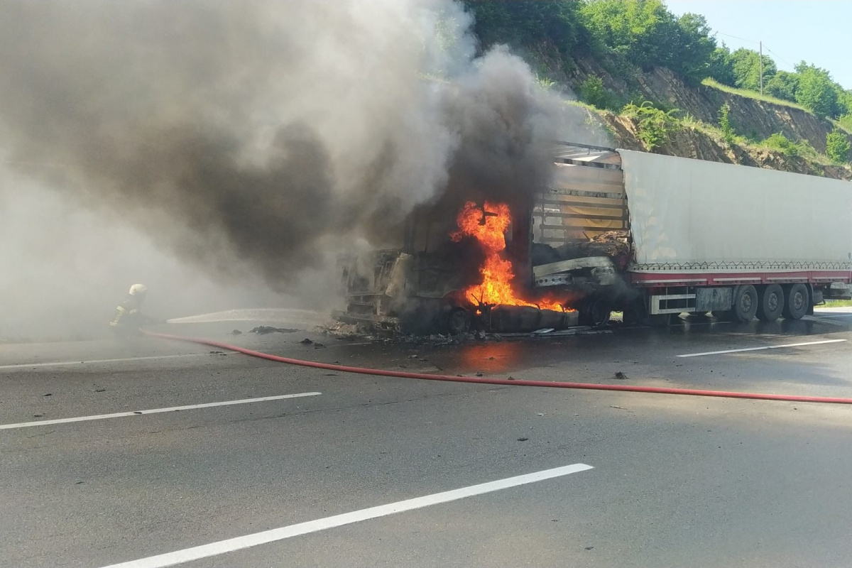Samsun'da tır yangını