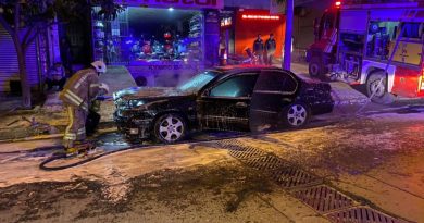 Şişli’de bir otomobil alev alev yandı