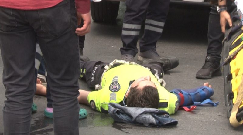 Şişli’de dur ihtarına uymayan şüpheli, araçla polise çarpıp kaçtı