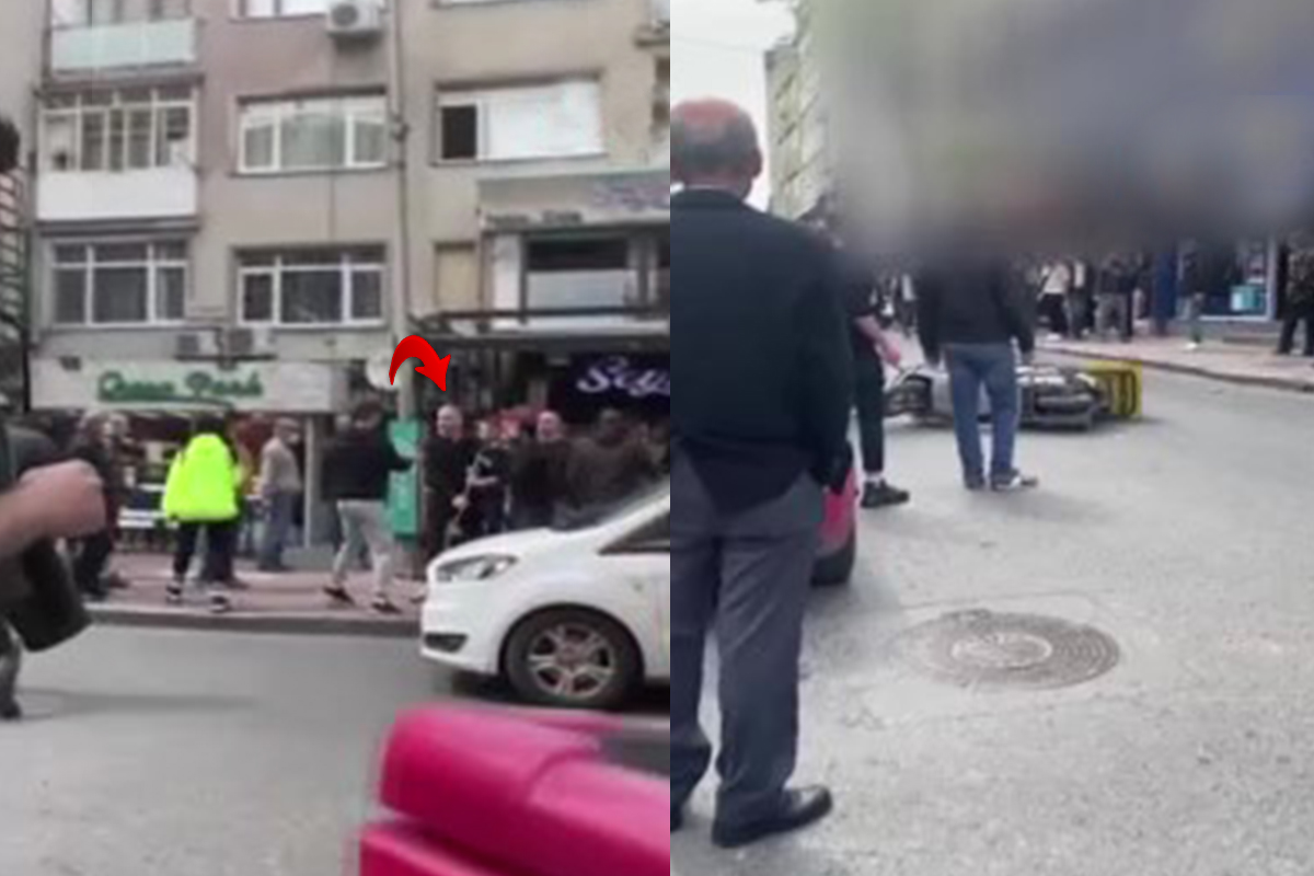 Tartıştığı kuryenin motosikletini sopayla parçaladı