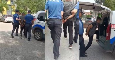 Aranan şüpheli yakalanınca kaçmak için bekçilere tekme attı