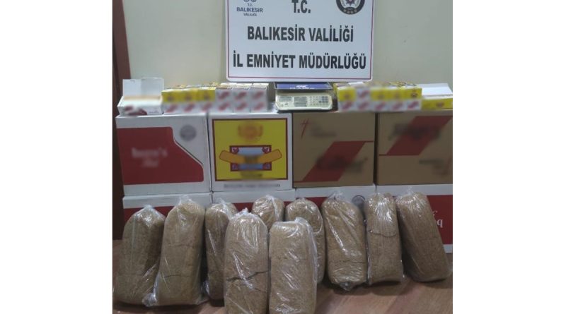 Balıkesir'de kaçak tütün ve uyuşturucu operasyonu