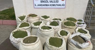 Bingöl’de 407 kilo esrar ele geçirildi