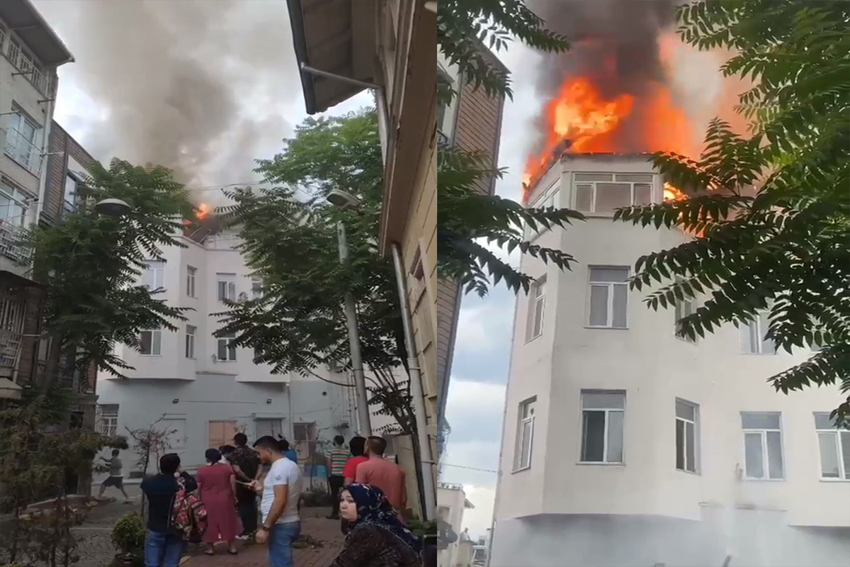 Fatih’te apart olarak kullanılan binada korkutan yangın