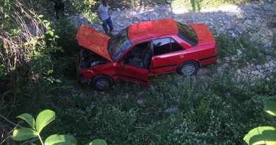 Fren yerine gaza bastı, otomobil çaya uçtu