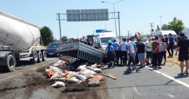 Freni boşalan kamyonet dehşet saçtı: Kaza içinde kaza