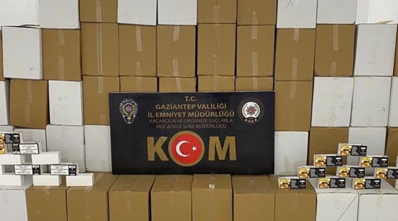Gaziantep'te 5 milyon 460 bin boş makaron ele geçirildi