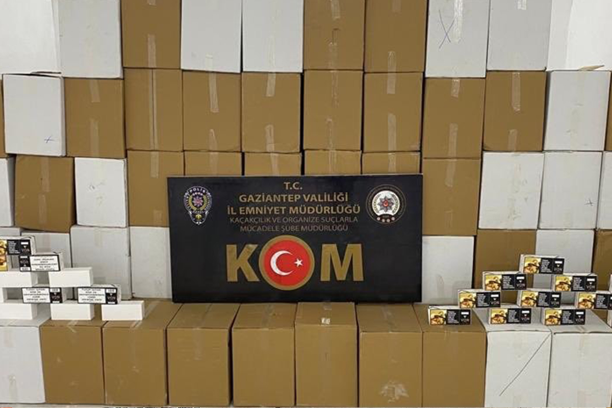 Gaziantep'te 5 milyon 460 bin boş makaron ele geçirildi