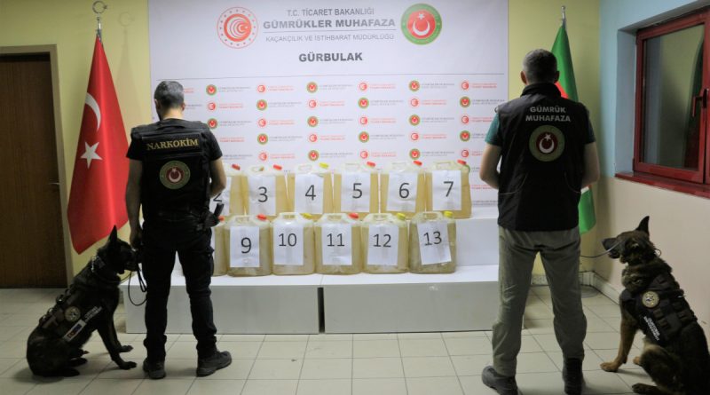 Gürbulak Gümrük Kapısında 273 kilo sıvı metamfetamin ele geçirildi
