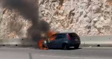 Hareket halindeki otomobil alev topuna döndü