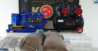 Kaçak sigara üretimi yapılan depoya polisten baskın