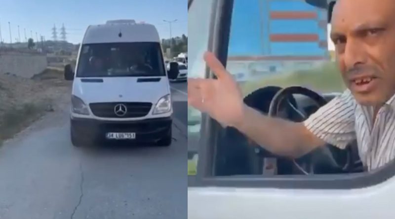 Kaldırımda ilerleyen servis sürücüsüne ceza yağdı