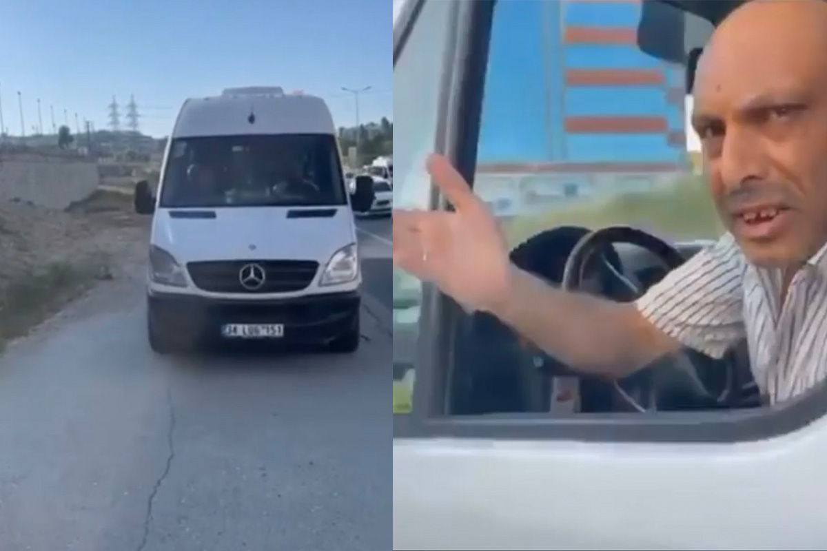 Kaldırımda ilerleyen servis sürücüsüne ceza yağdı