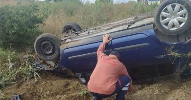 Kontrolden çıkan otomobil tarlaya devrildi: 1 yaralı