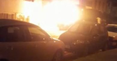 Kundaklanan minibüs alev alev yandı