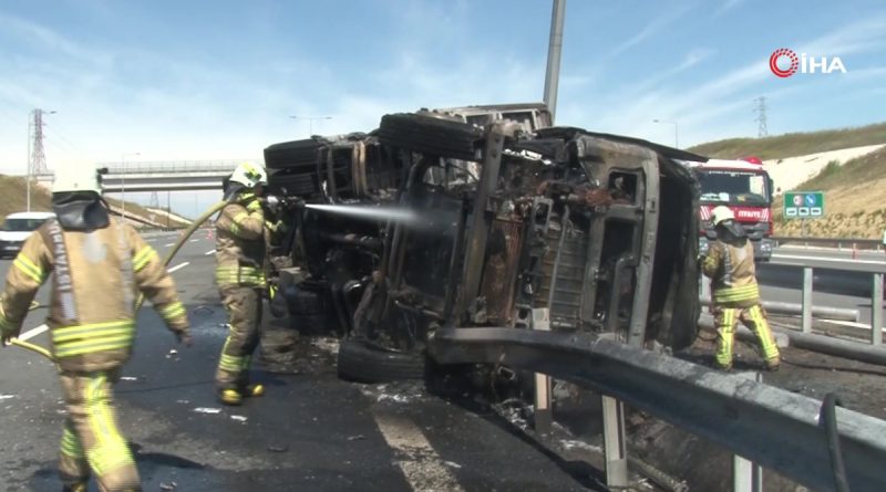 Kuzey Marmara otoyolunda kaza: Sürücü yanarak hayatını kaybetti