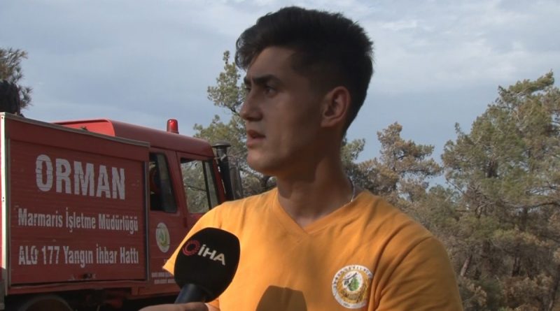 Marmaris'te alev nöbeti tutan orman işçisi: 'Her yer güvenli denilene kadar bu bölgedeyiz'