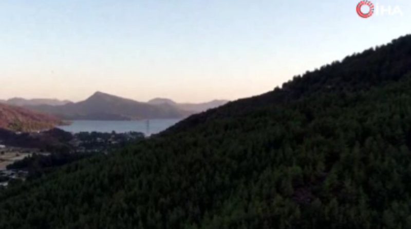 Marmaris’te yürekleri dağlayan kara tablo havadan görüntülendi