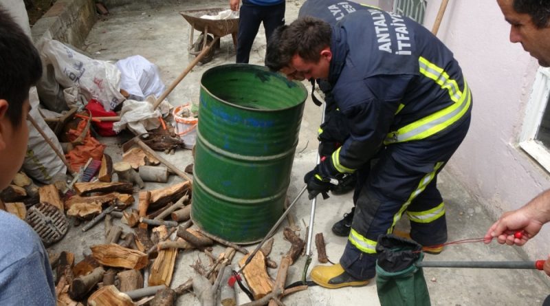 Odunlukta 2 metrelik yılan operasyonu