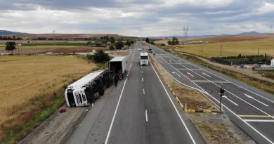 Rusya'ya 48 bin dolarlık kiraz taşıyan tır kaza yaptı