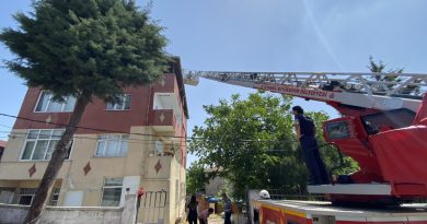 Sancaktepe’de çatı tadilatı sırasında korkutan yangın