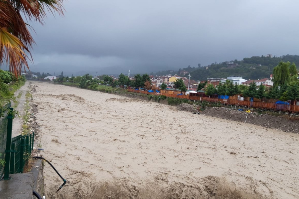 Türkeli'de dere taştı, evler sular altında kaldı, geçici köprüler yıkıldı