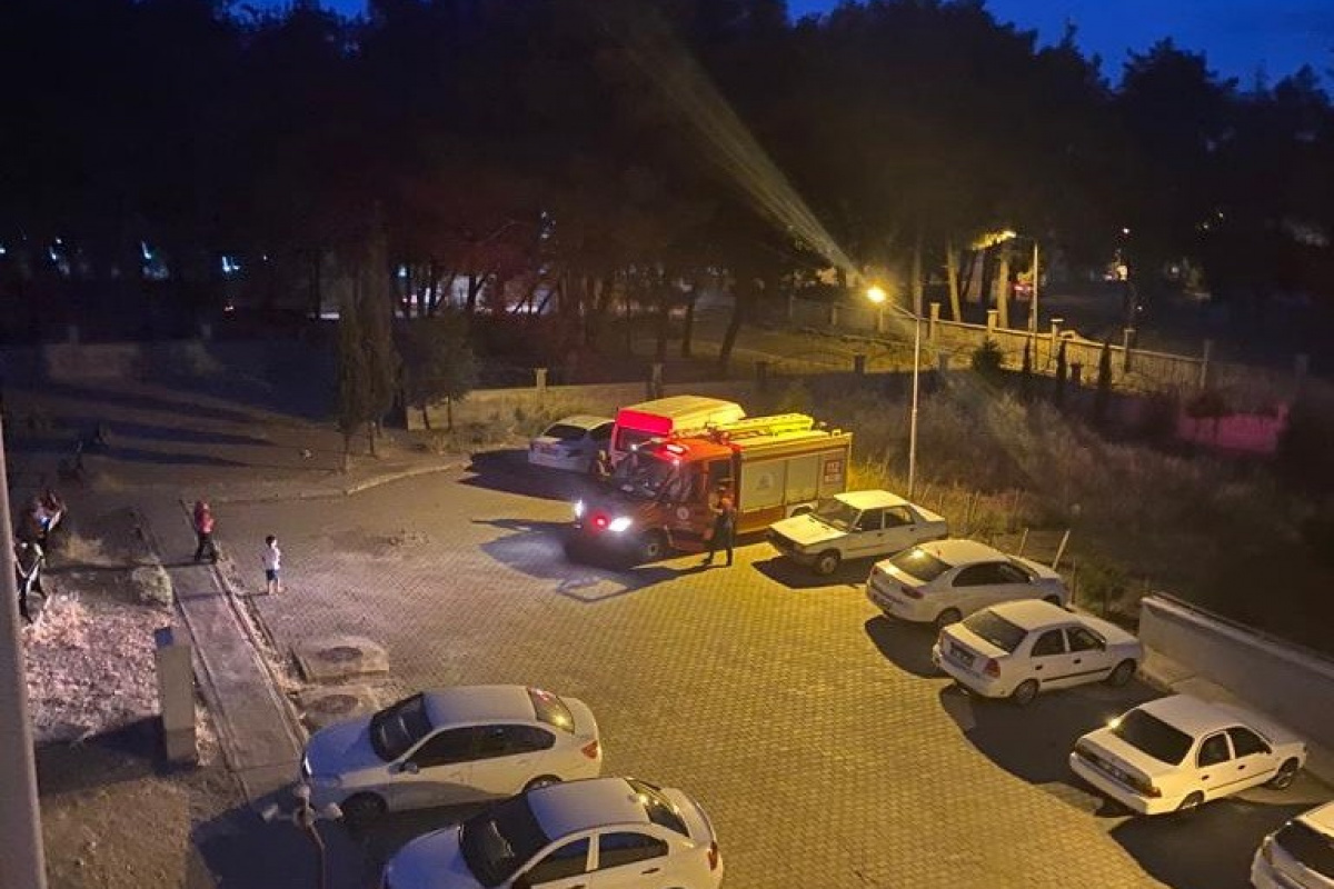 Site bahçesinde yılan paniği