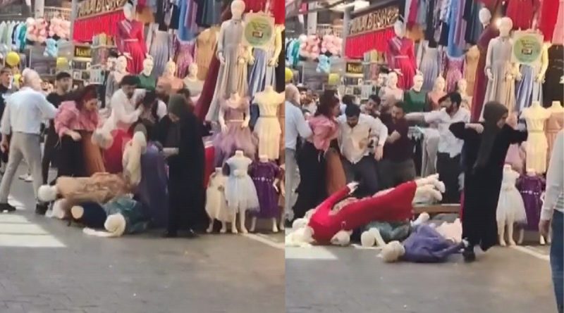 Tarihi çarşıda esnaf bir birine girdi, ortalık savaş alanına döndü