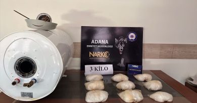 Termosifonda 3 kilo metamfetamin ele geçirildi